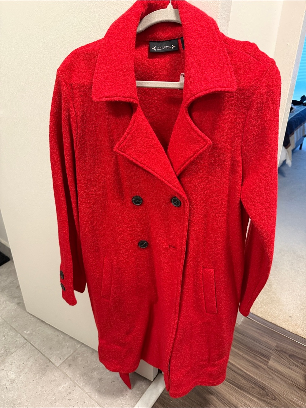 Wool blend red peacoat